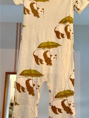 Milkbarn Bamboo Romper Panda Bear Sz 3-6 Months
